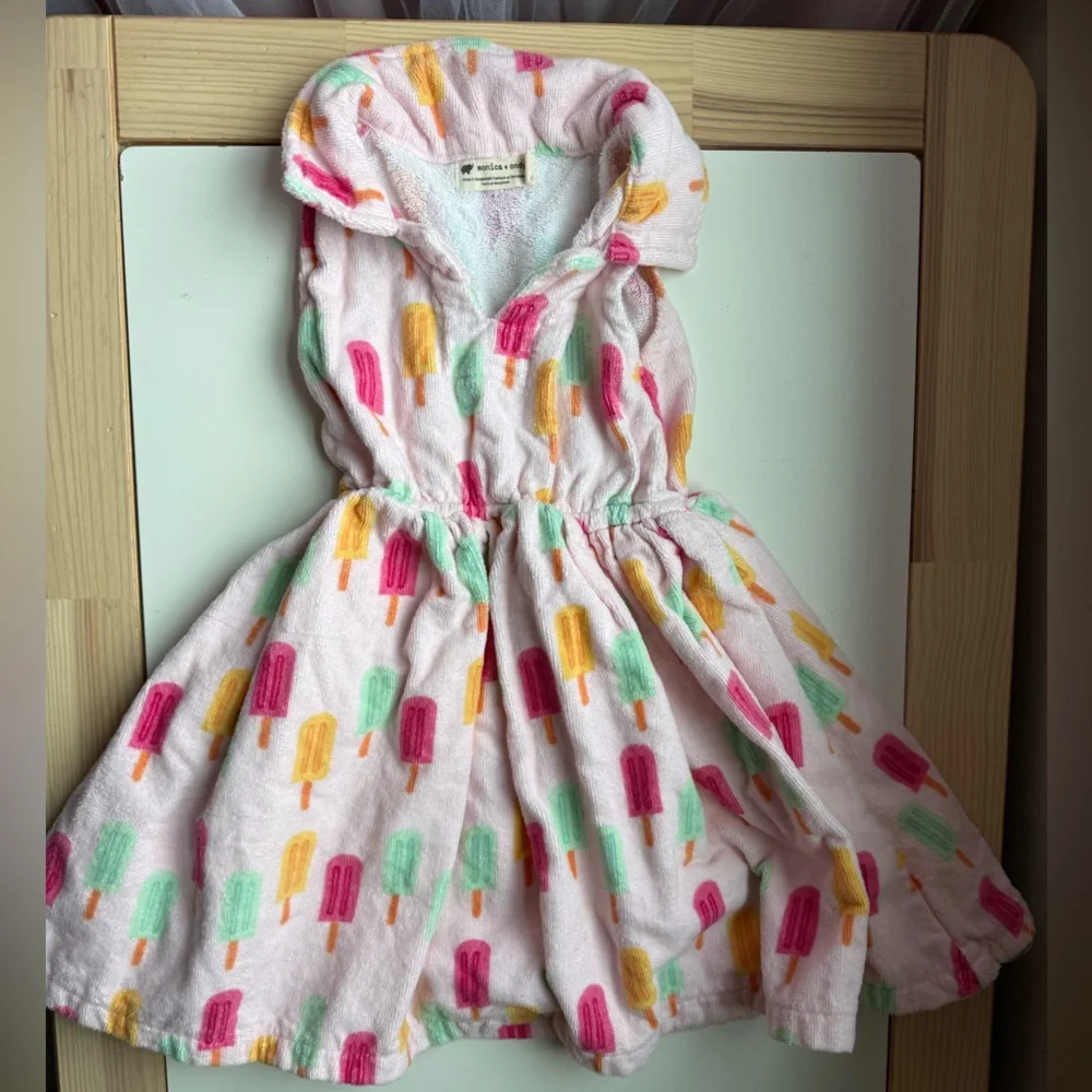 Organic cotton Monica & Andy swimsuit cover up dress size 5T, popsicle print - Picture 2 of 6